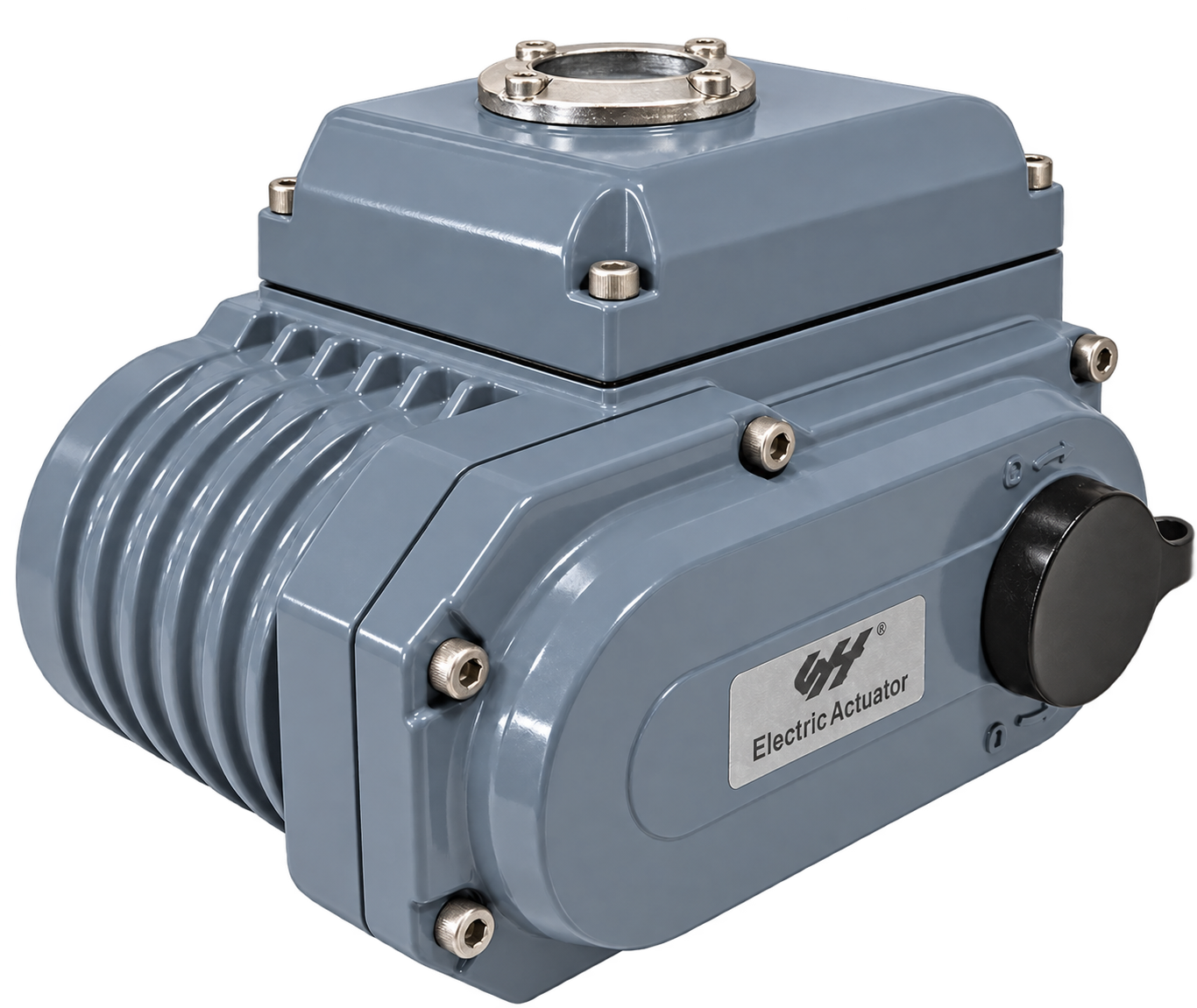 SHE part-turn electric actuator for a compatible rotary valve or damper