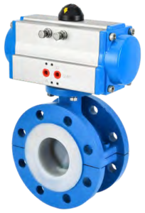 Pneumatic Lined Butterfly Valve - representative configuration