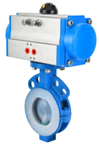 Pneumatic Lined Butterfly Valve - representative configuration