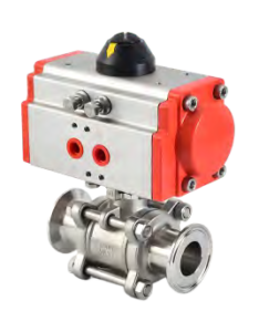 Pneumatic Three-Piece Ball Valve - representative configuration