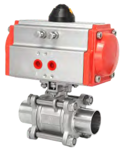 Pneumatic Three-Piece Ball Valve - representative configuration