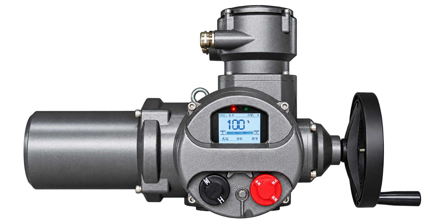 SHE multi-turn electric actuator with digital display and manual handwheel